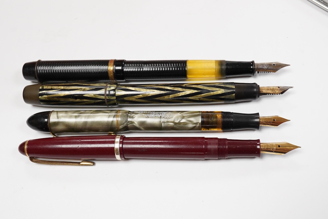 A collection of fountain pens and similar from various countries to include the UK and Germany